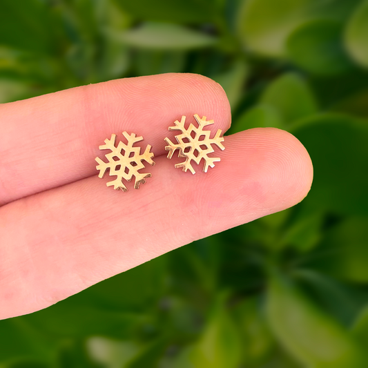 Aretes Mini Copo Nieve Oro Rosa Acero Inoxidable  C669