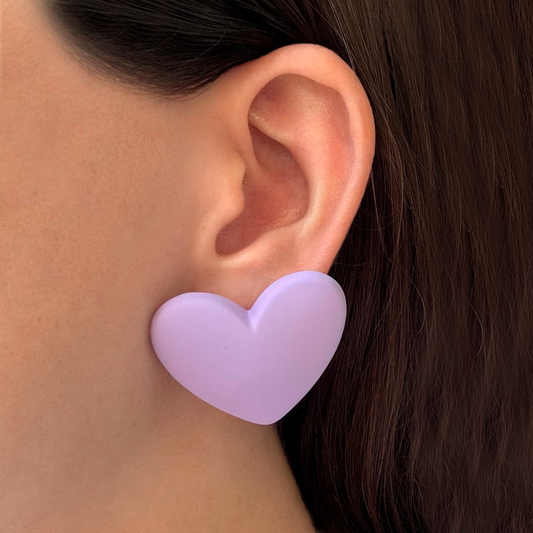 Aretes Corazón Lila  1AA1