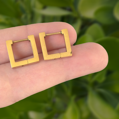 Aretes Arracada Cuadro Dorado 2J5