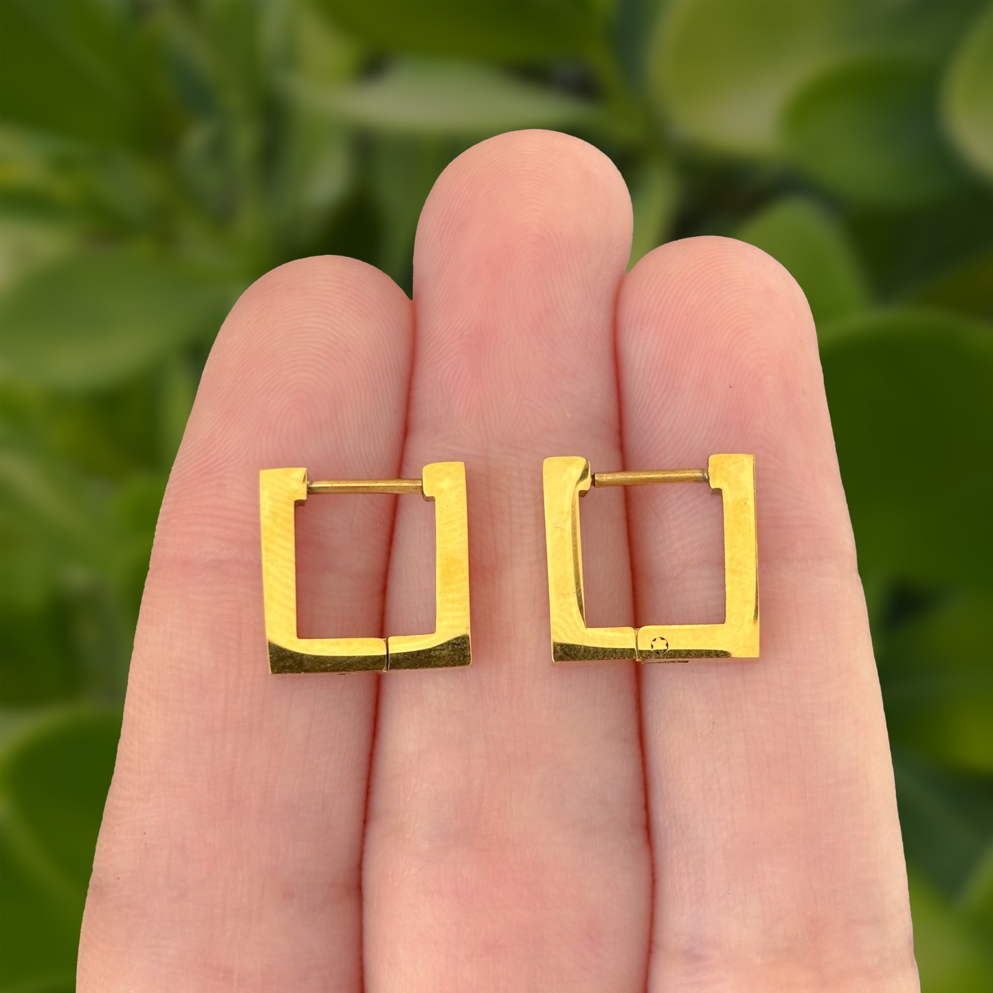 Aretes Arracada Cuadro Dorado 2J5