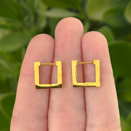 Aretes Arracada Cuadro Dorado 2J5