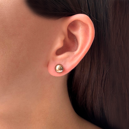 Aretes Perla Ocre Chapara de Oro  1X5