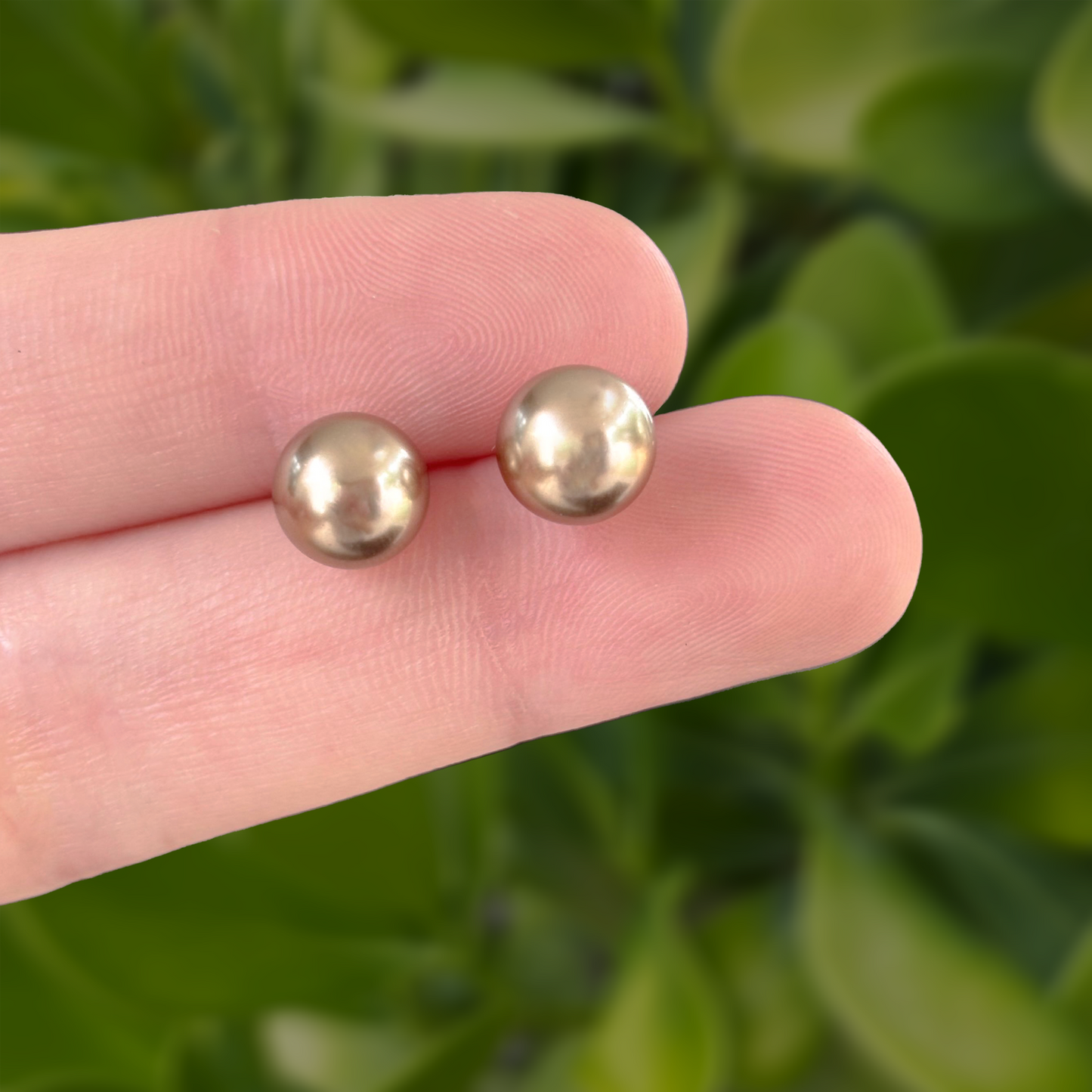 Aretes Perla Ocre Chapara de Oro  1X5