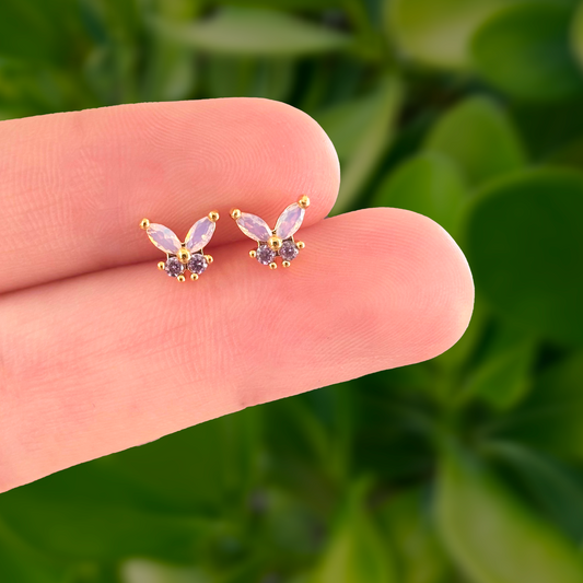 Aretes Mariposa Chapa de Oro Az169