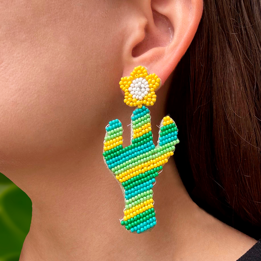 Aretes Cactus de Cuentas  3D4