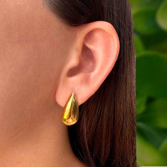 Aretes Gota Dorada  Acero Inoxidable 2K4