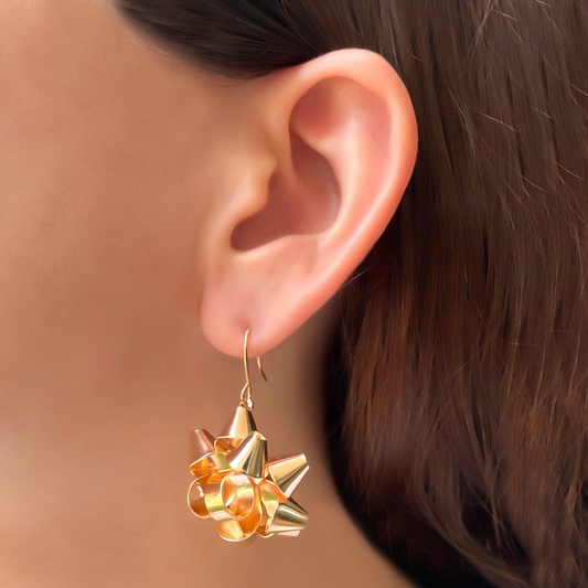 Aretes Moño Dorado  3B6