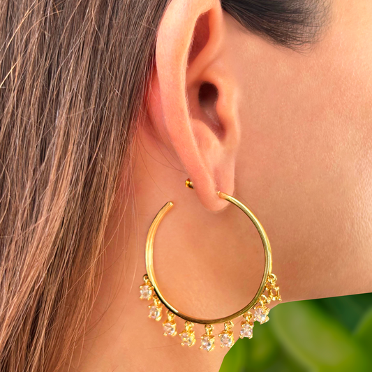 Aretes Arracadas Doradas Az119