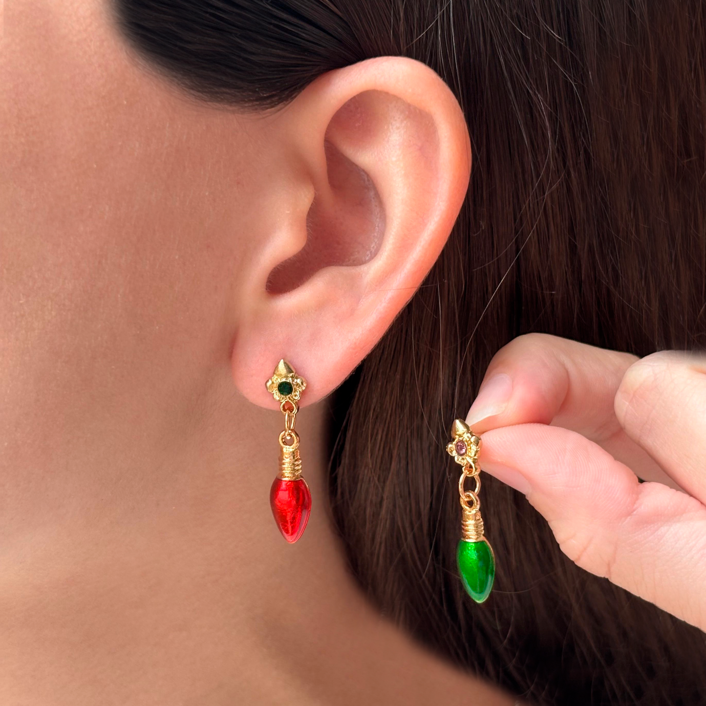 Aretes Luces Navidad  3G1
