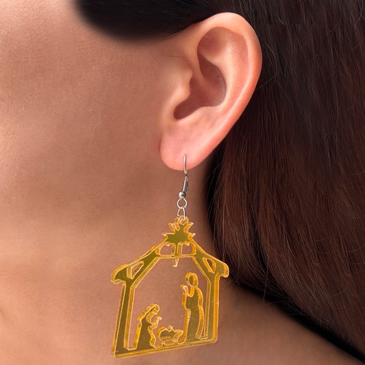Aretes Nacimiento de Acrílico Dorado  3M5