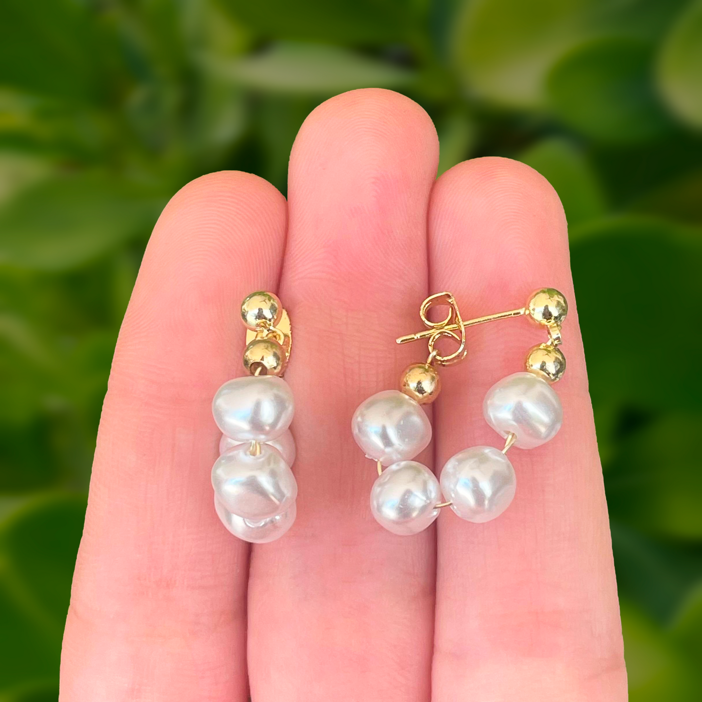Aretes Aro de Perlitas 1D1