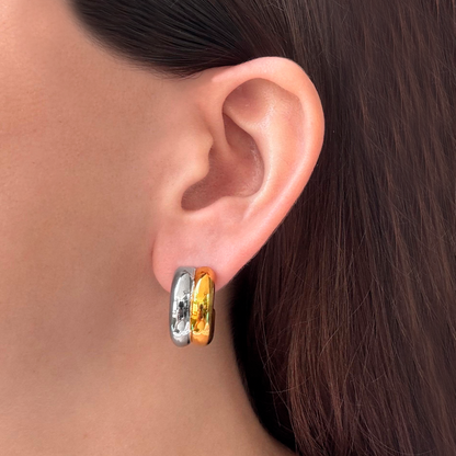 Aretes Oro-Plata Acero Inox 4E10