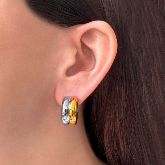 Aretes Oro-Plata Acero Inox 4E10