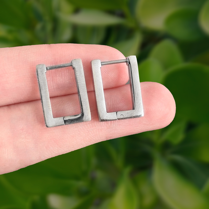 Aretes Arracada Plateada Larga Acero Inoxidable 1o1