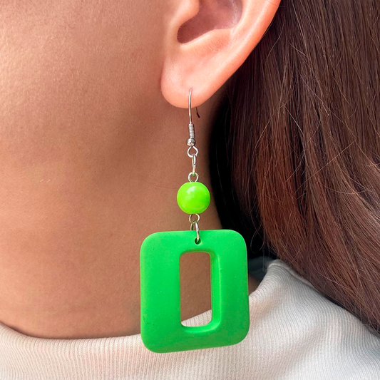Aretes Acrílico Verde  3B4