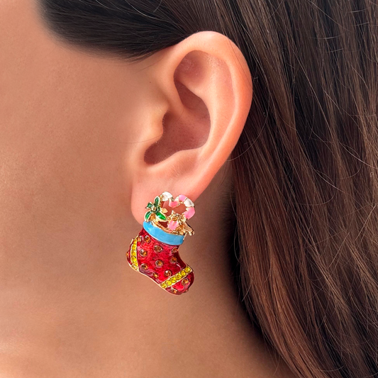 Aretes Botas Navidad 4E26