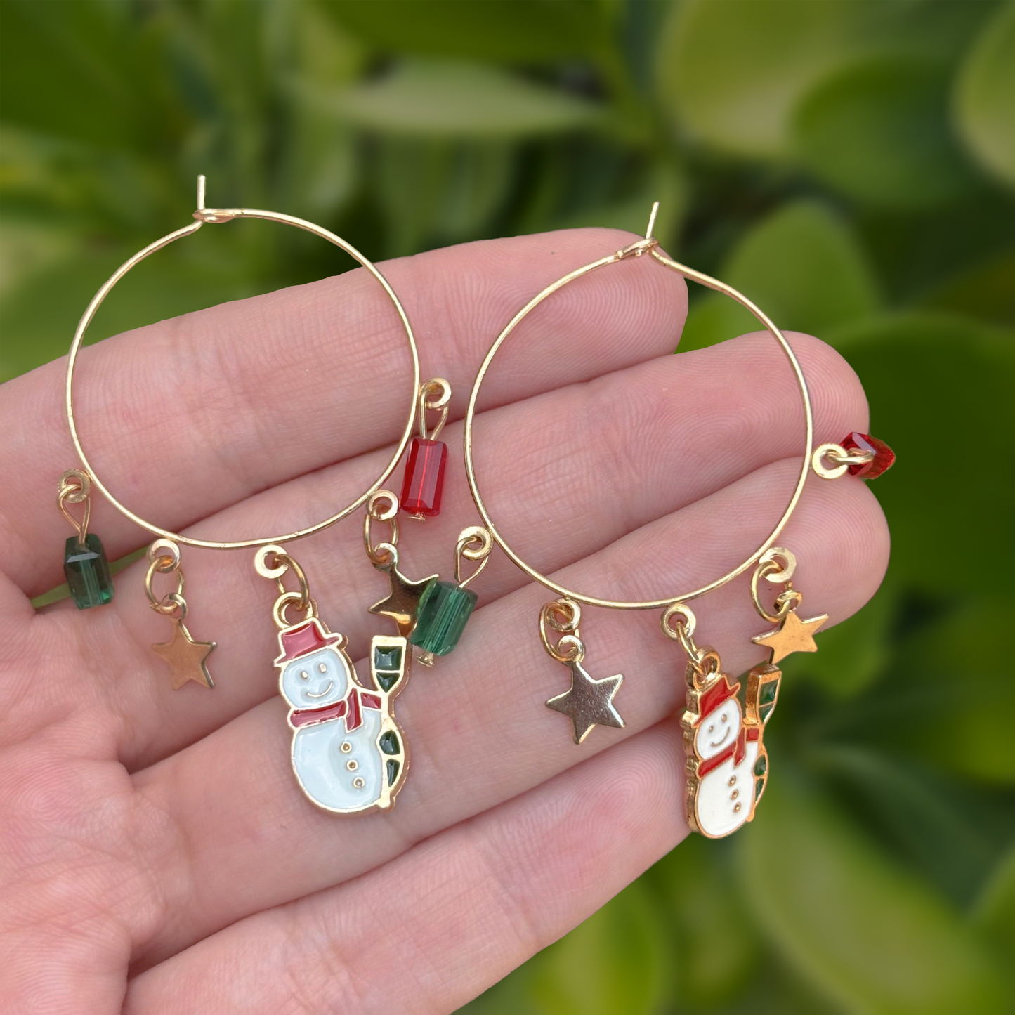 Aretes Dorados Arracada  Navideña  C605