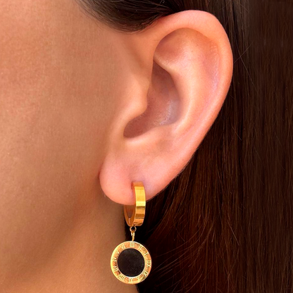 Aretes Arracada Blanco  Oro Rosa Acero Inoxidable 2L4