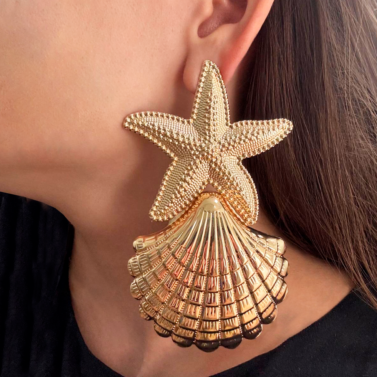 Aretes Gran Estrella Concha 1G8