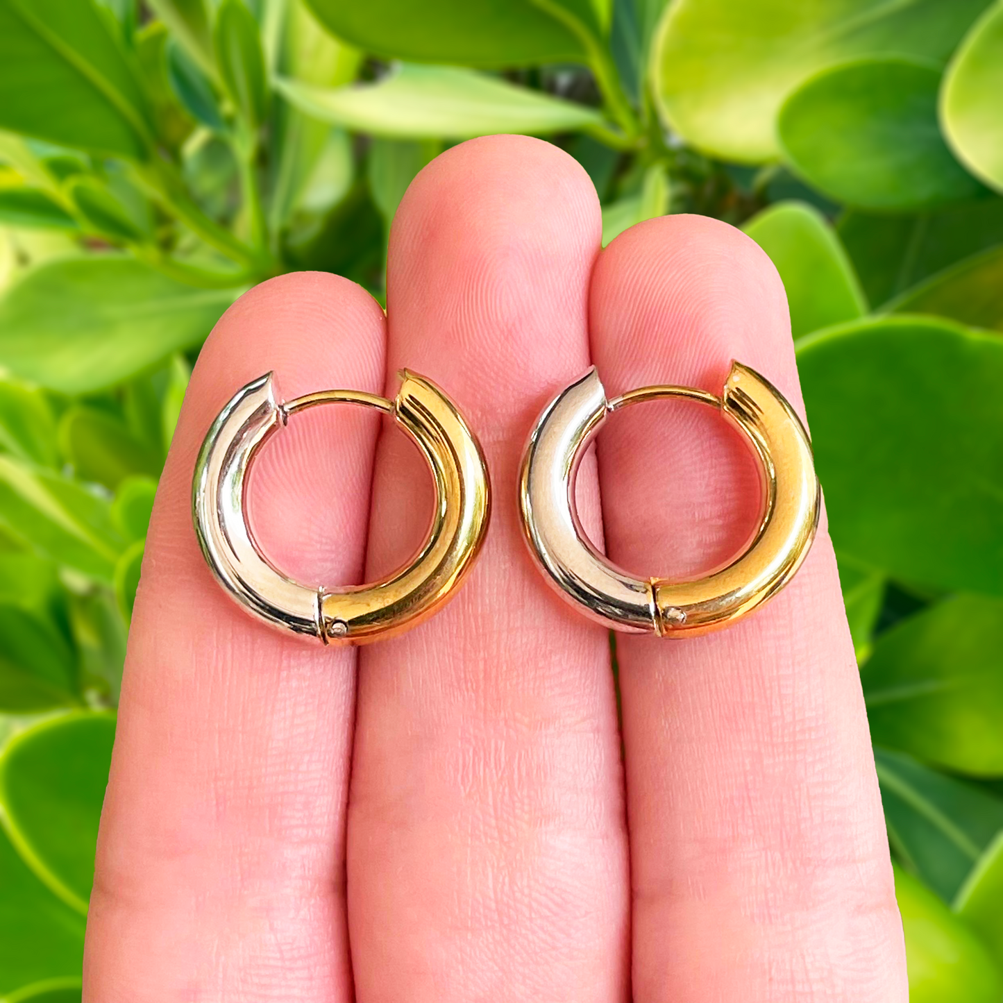 Aretes Oro - Plata Acero Inoxidable
