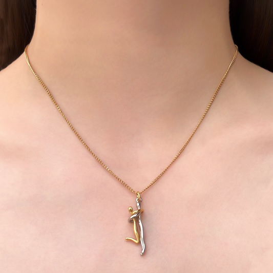 Collar Oro-Plata Abrazo Universal Chapa de Oro  2R3