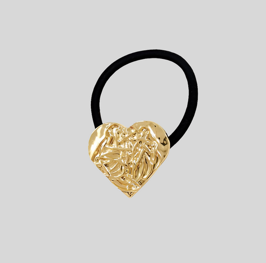 Broche Liga Corazón Rugoso Dorado R25