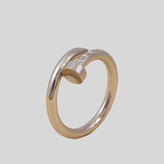 Anillo Clavo Plateado Acero Inoxidable 3L2