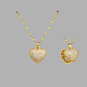 Collar Corazón Brillante Acero Inoxidable  1V2