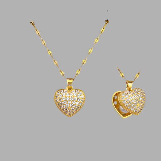 Collar Corazón Brillante Acero Inoxidable  1V2
