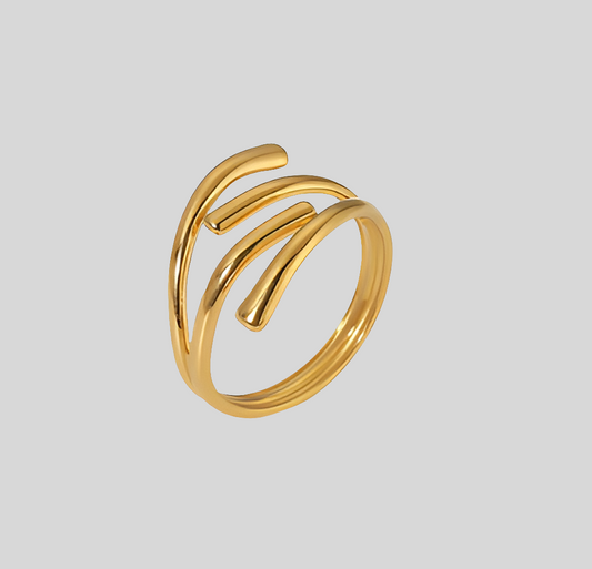 Anillo Dorado Ajustable Acero Inoxidable R19