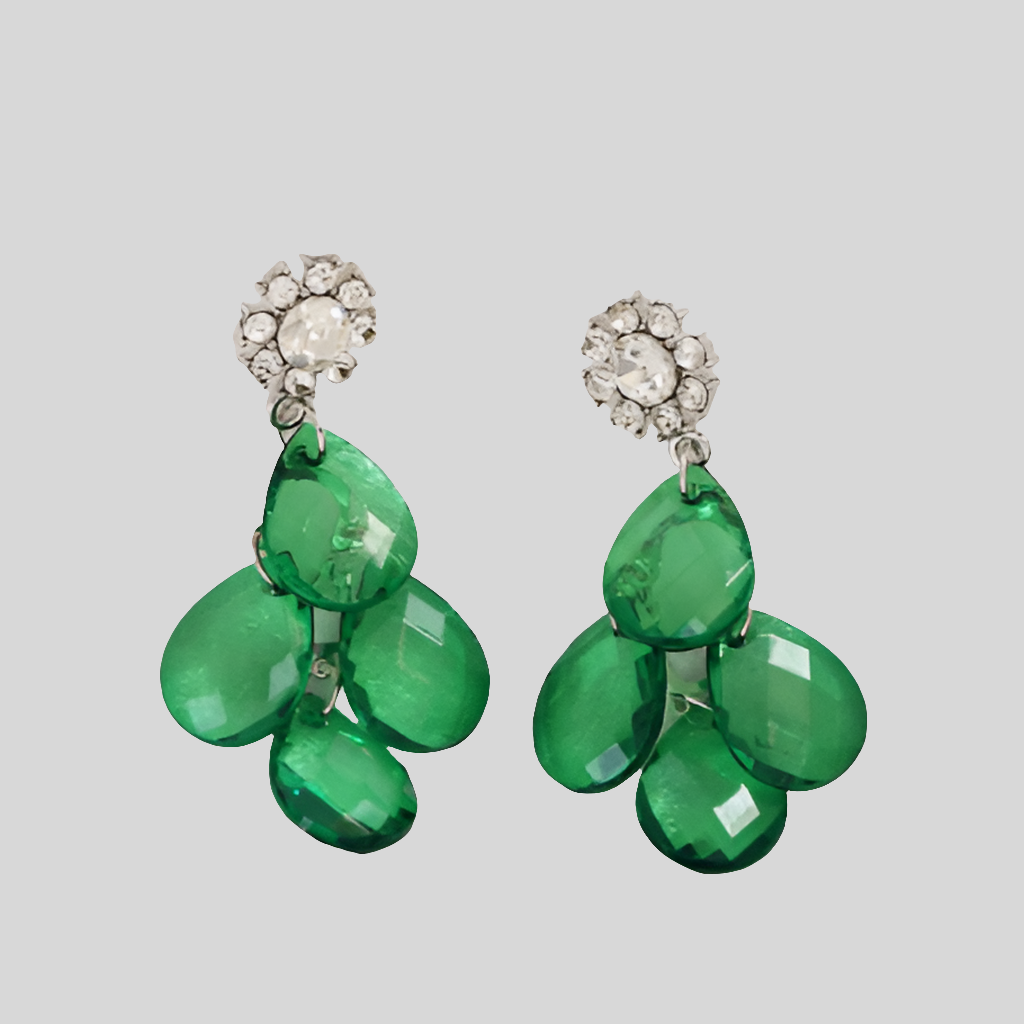 Aretes Cristales Verdes 1Z1
