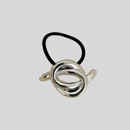 Broche Liga Cabello Hair Cuffs Nudo Plateado  4E39