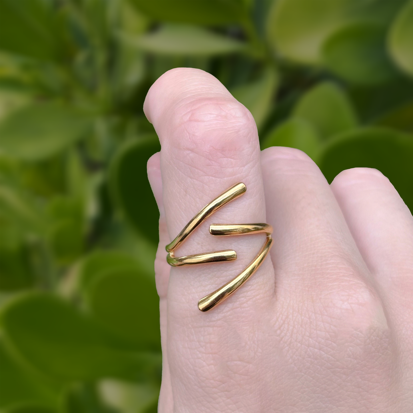 Anillo Dorado Ajustable Acero Inoxidable 1Q3