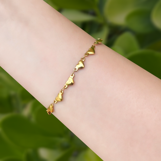 Pulsera Corazones Acero Inoxidable 4E4