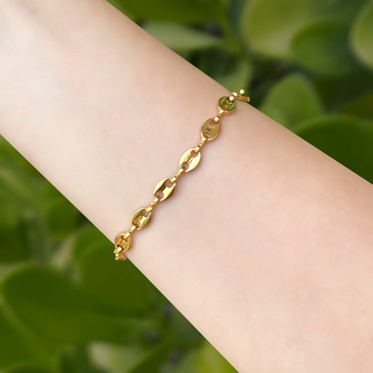 Pulsera Eslabones Dorados Acero Inoxidable 1Y1