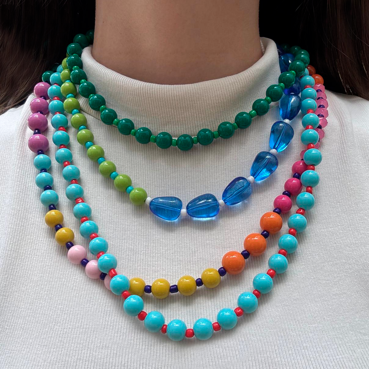 Collar Bolitas Multicolor