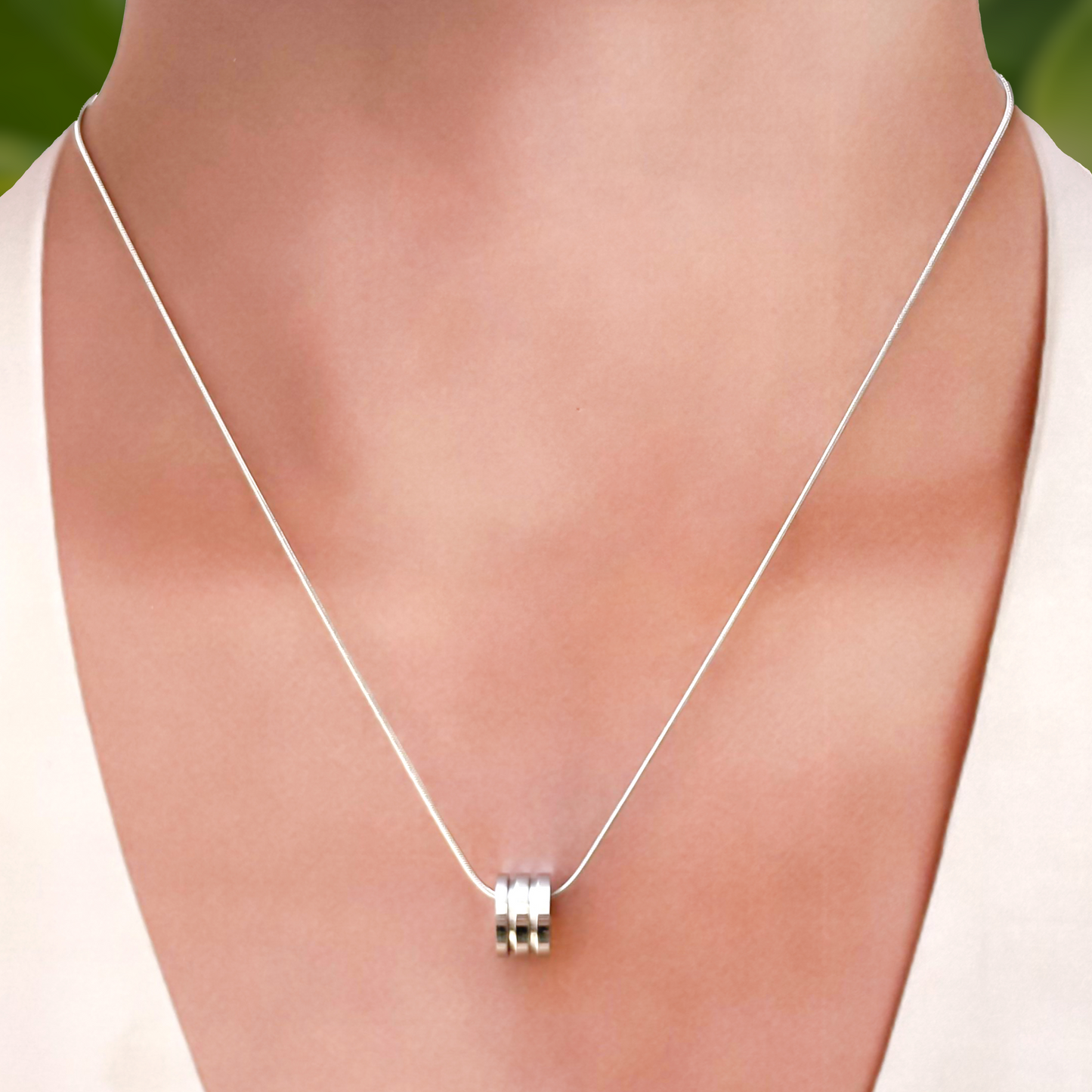Collar Roll Plateado Acero Inoxidable LU