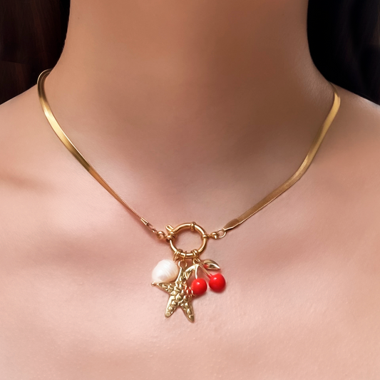 Collar Cereza de Verano Acero Inoxidable 1M6