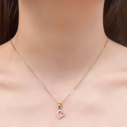 Collar Corazón Dorado Acero Inoxidable    2T5