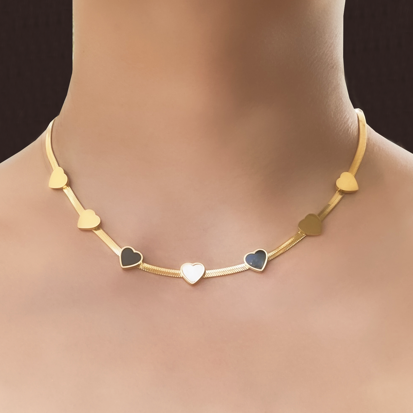 Collar Corazón Acero Inoxidable  2W4