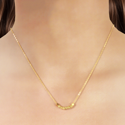 Collar Cubitos Dorados Acero Inoxidable 3L1