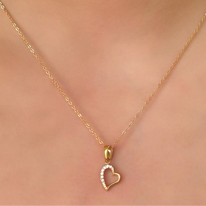 Collar Corazón Dorado Acero Inoxidable    2T5
