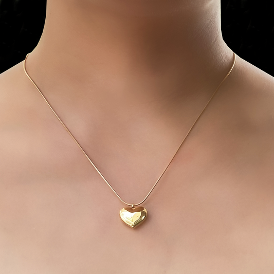 Collar Corazón Dorado Acero Inoxidable 2J5