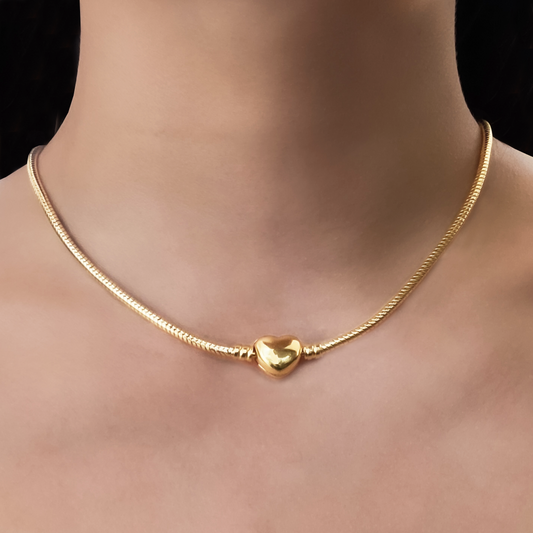 Collar Corazón Dorado (Dijes) Chapa de Oro 2W8