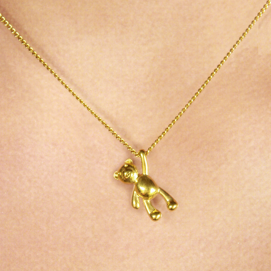Collar Dorado Oso Colgado  Acero Inoxidable R23