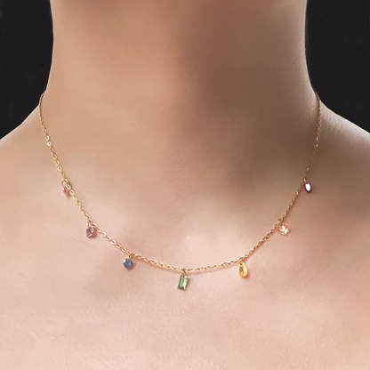 Collar Piedras Multicolor Acero Inoxidable 1t6
