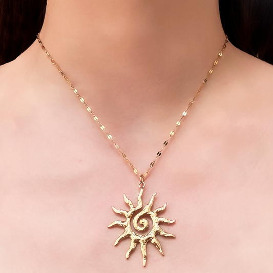 Collar Sol Dorado Acero Inoxidable 1N5