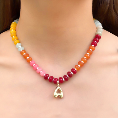 Collar Bolitas de Colores Letra A 2M5