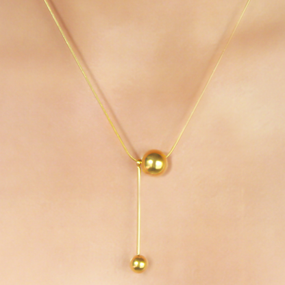 Collar de Esfera Dorado Acero Inoxidable 1D8