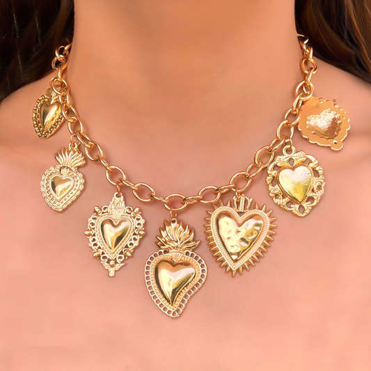 Collar Dorado Gran Corazón  4E34